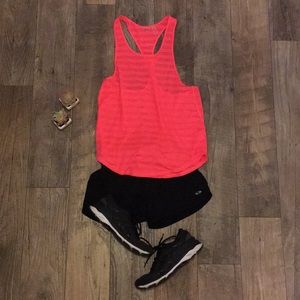 Zella bright pink striped work out top